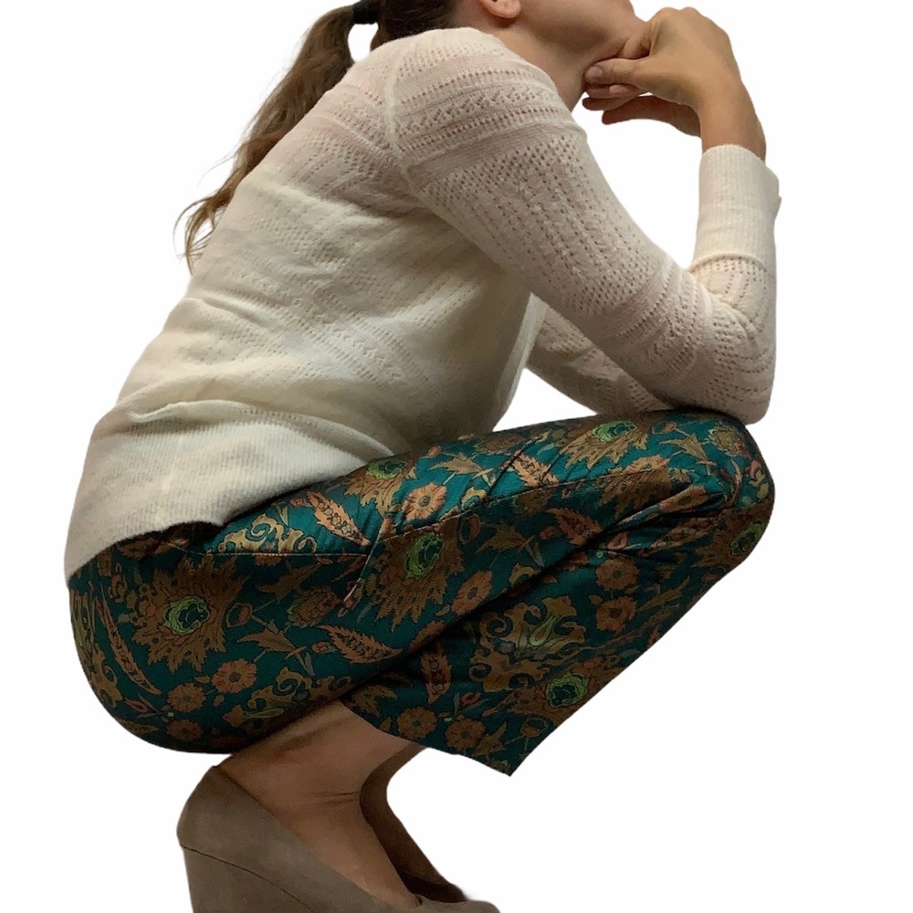 ANTHROPOLOGIE MAEVE Melyssa Jaquard Trouser - Picture 3 of 16